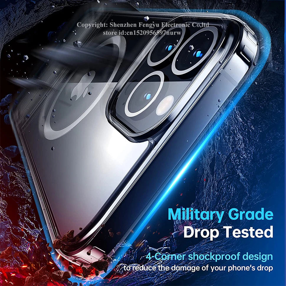 Magnetic Stand Phone Case for iPhone 17 16 15 14 Pro Max Plus 12 13 Mini 11 Mobile Cases with Kickstand Shockproof  Back Cover