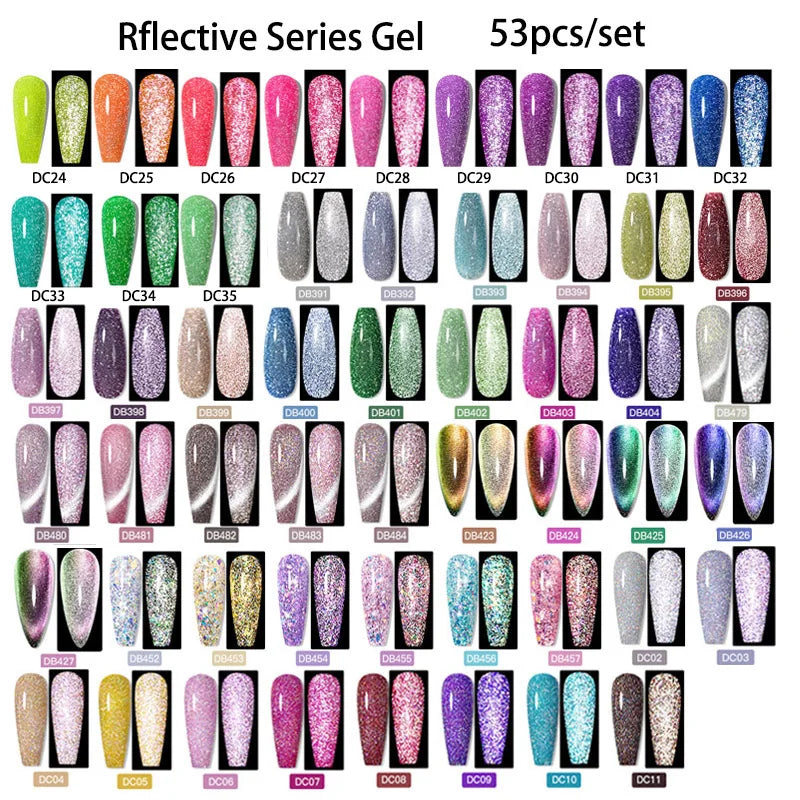Mtssii 20/40/60Pcs Nail Gel Polish Set Kit Nude Pink Glitter Nail Art UV Gel Manicure Set Vernis Semi Permanent Base Top Coat