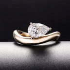 Provence 14K 18K yellow gold 1 carat E color VS1 Pear lab grown diamond ring for women wedding band Customized Engagement Rings