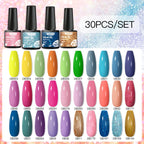 Mtssii 20/40/60Pcs Nail Gel Polish Set Kit Nude Pink Glitter Nail Art UV Gel Manicure Set Vernis Semi Permanent Base Top Coat