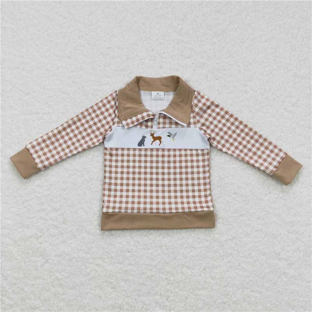 Wholesale Children Long Sleeves Mardi Gras Infant Kids Zipper Tee T-shirts Baby Boy Shirt Toddler Lapel Cotton Pullover Top