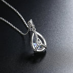 Wholesale14K White Gold 2 Carat Pear Teardrop Cut D Color Moissanite Diamond Necklace With Certificate Fine Jewelry