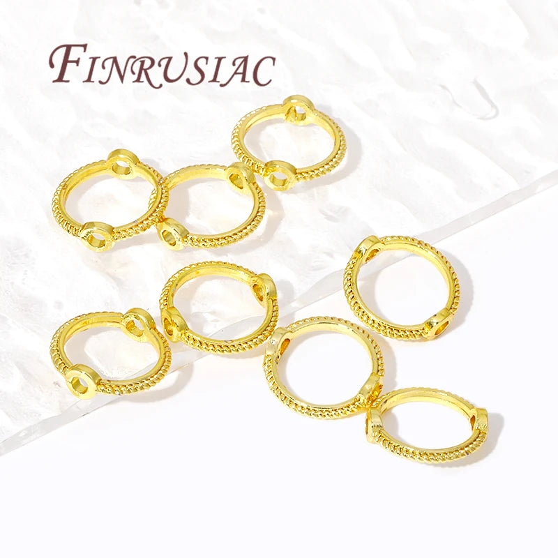 Multi Types 14K/18K Gold Plated Round Bead Frame,Brass Metal Circle Frame Connectors Spacers Beads,DIY Beading Jewelry Making