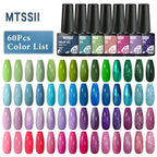 Mtssii 20/40/60Pcs Nail Gel Polish Set Kit Nude Pink Glitter Nail Art UV Gel Manicure Set Vernis Semi Permanent Base Top Coat