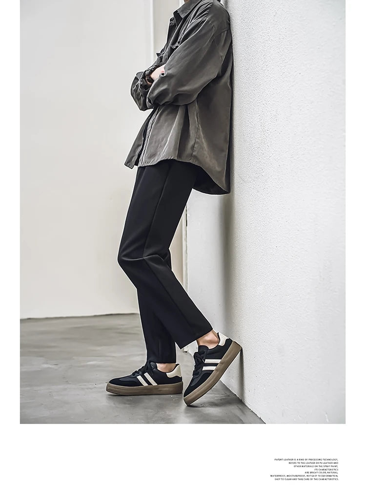 Men's Trendy Popular Leisure Shoes Versatile Soft Leather for Men Sneakers Man Low-top Wear-resistant Sports Walking Footwear