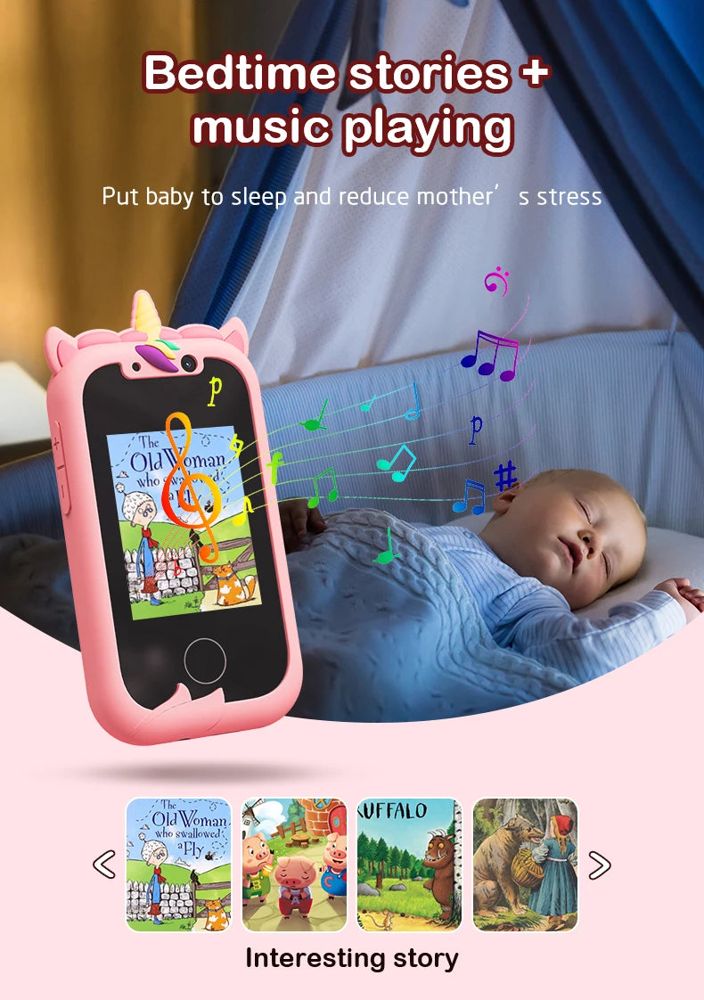 Kids Smart Phone Camera Toys Touchscreen Learning Toy for 3-12 Year Old Boys Girls Phone MP3 Player Christmas Birthday Gifts
