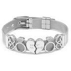 Fashion Stainless Steel For Woman Men Bracelet Mesh Bracelet Set Crystal Heart Anchor Charm Fine Bracelet Bangle Female Lover