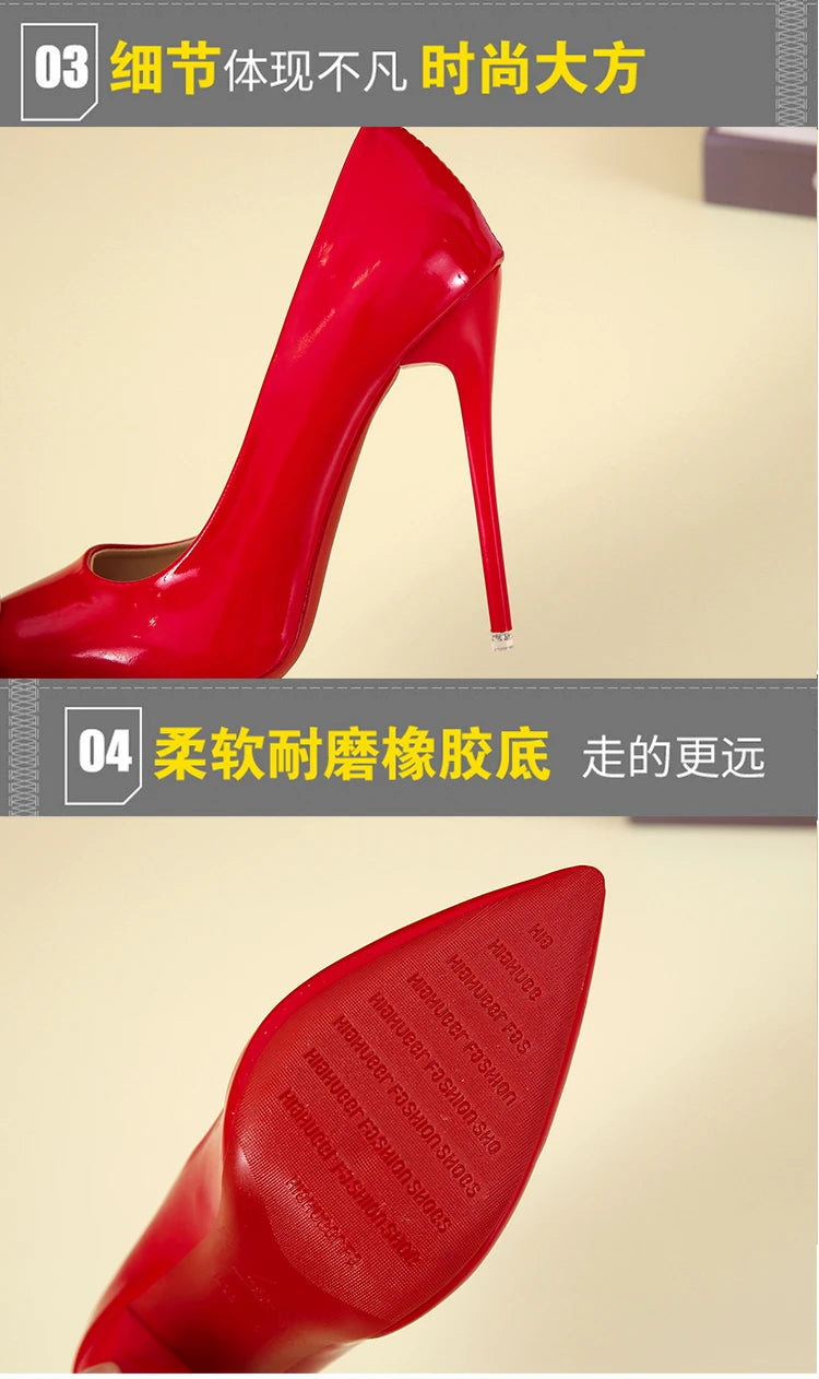 2025 Fashion High Heels 35-45 Plus Size Women Shoes 12cm Thin Stiletto Banquet Wedding Shoes Sexy Pointed Toe Ladies Party Shoes