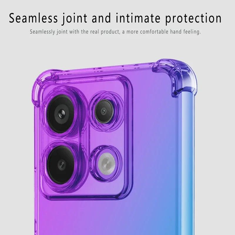 Gradient TPU Case for Xiaomi Redmi Note 14 13 Pro Plus Note 12 12S 11 11S 10 10S Protective Shockproof Cover Fundas Coque Capa