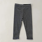 Baby clothes 0-6 year old children's pants striped cotton girls solid color leggings casual striped thin new boys elastic pants