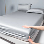 Premium Egyptian Cotton Bedding Fitted Sheet Elastic Band Around Mattress Cover Double Queen King Size Bed Cover No Pillowcase