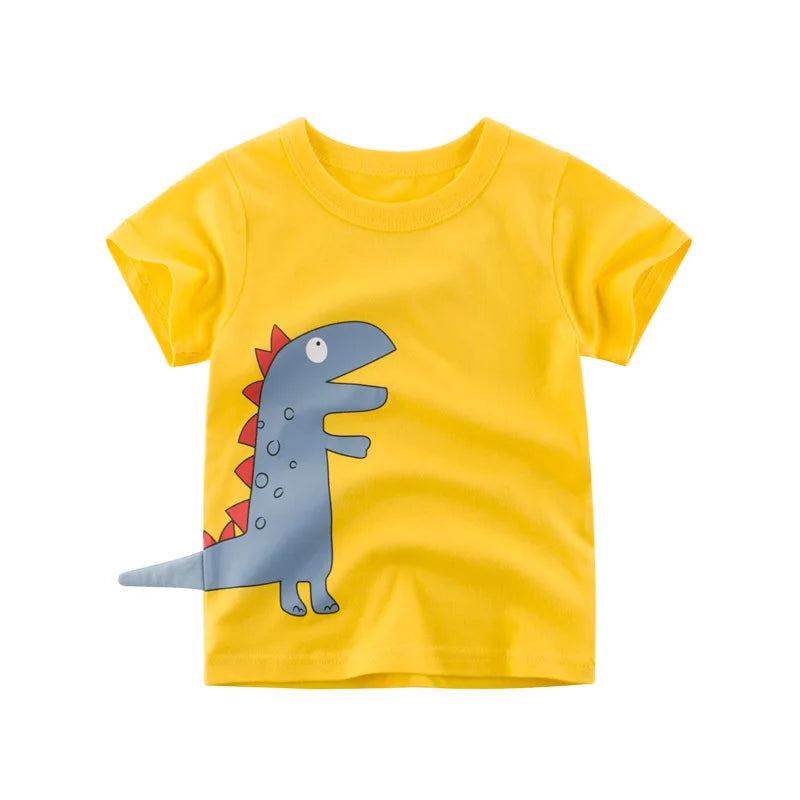 2-8T Toddler Kid Baby Boys Clothes Summer Cotton Top Infant Short Sleeve T Shirt Fashion Cute Tee Boys Tshrit Outfits