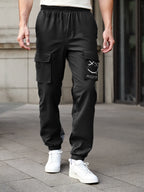 Boys' overalls, casual trousers, multi-pocket joint style, contrast color style, machine washable 7-14 years old, large size, sm