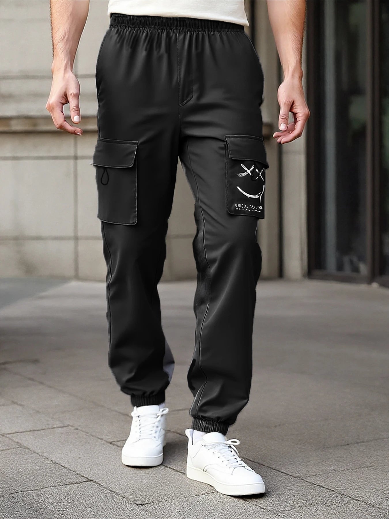Boys' overalls, casual trousers, multi-pocket joint style, contrast color style, machine washable 7-14 years old, large size, sm