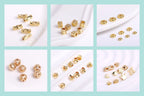 Multi Types 14K/18K Gold Plated Round Bead Frame,Brass Metal Circle Frame Connectors Spacers Beads,DIY Beading Jewelry Making