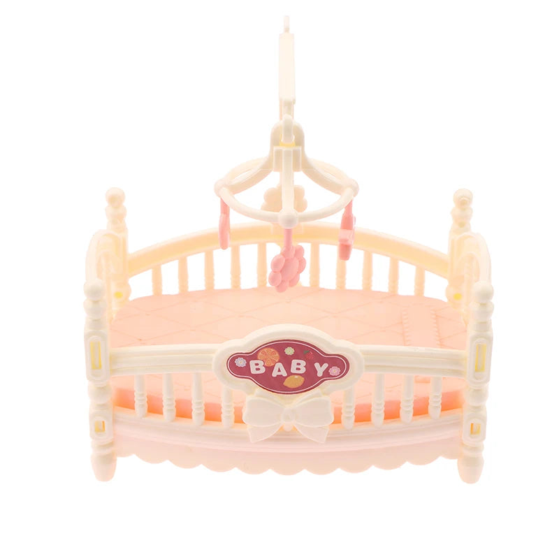 1:12 Dollhouse Miniature Mini Baby Bed Cradle Nursery Room Furniture Decoration Accessories Model Kids Toys Gift