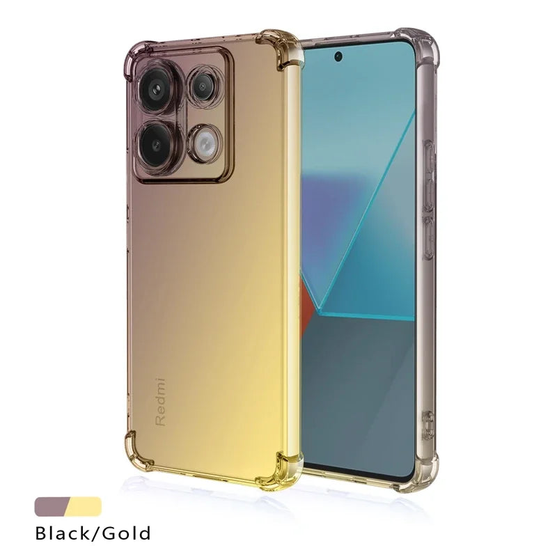 Gradient TPU Case for Xiaomi Redmi Note 14 13 Pro Plus Note 12 12S 11 11S 10 10S Protective Shockproof Cover Fundas Coque Capa