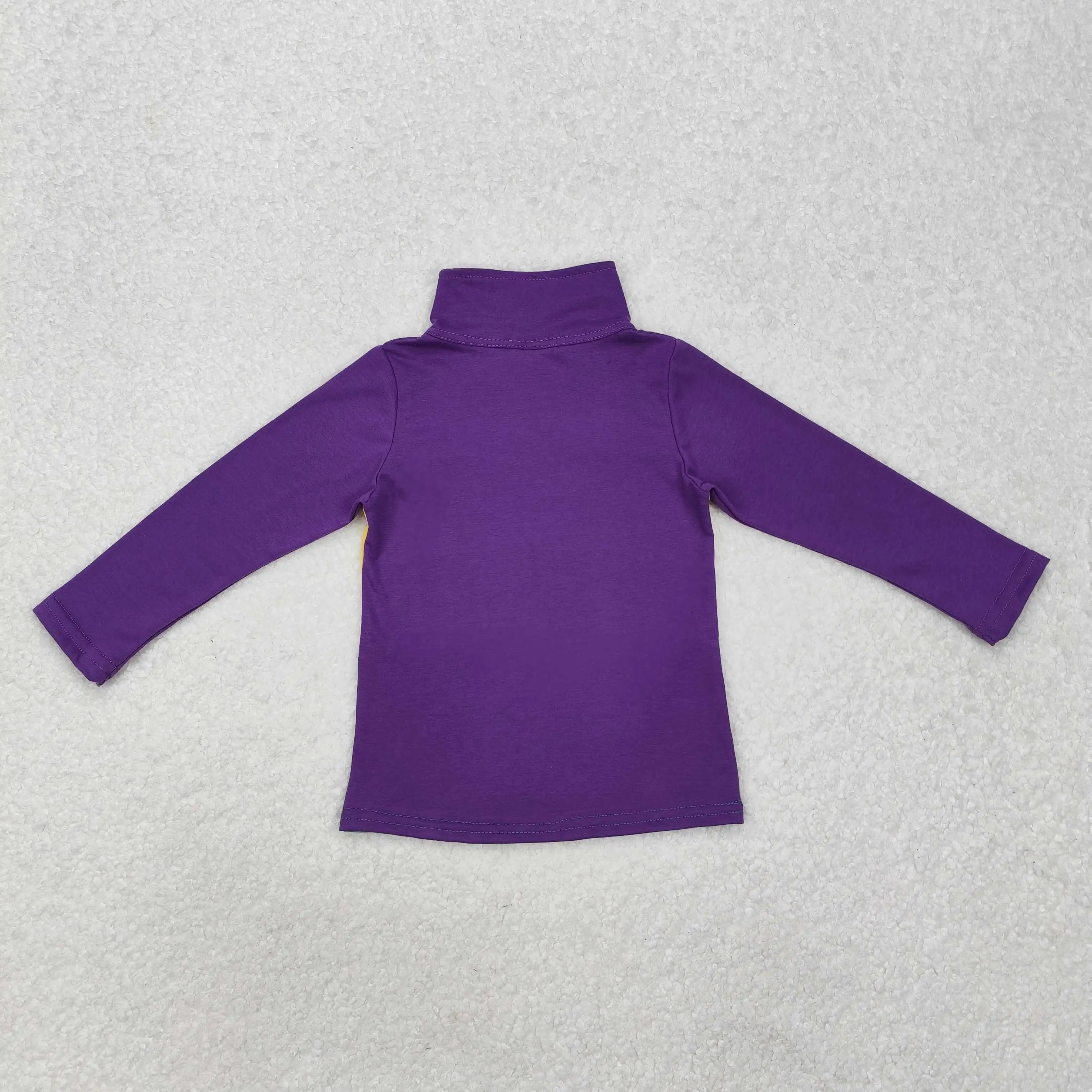 Wholesale Children Long Sleeves Mardi Gras Infant Kids Zipper Tee T-shirts Baby Boy Shirt Toddler Lapel Cotton Pullover Top