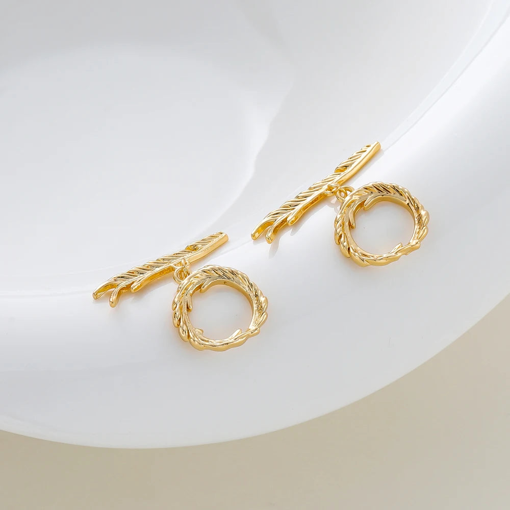 2-6Sets 14K/18K Gold Plated Brass OT Clasp Toggle Clasps Connector for DIY Bracelet Necklace Jewelry Making Findings Accessories