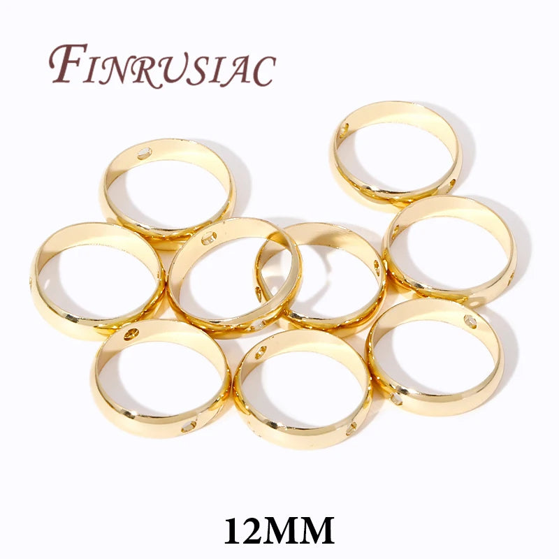Multi Types 14K/18K Gold Plated Round Bead Frame,Brass Metal Circle Frame Connectors Spacers Beads,DIY Beading Jewelry Making