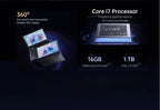 Portable 14inch IPS Dual Screen Laptop Intel Core I7 1255U 1920*1080 Computer 16GB DDR4 1TB SSD WIFI6 BT5.2 windows 11 Notebook