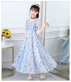 2025 fashion new Summer Teenager Girl Princess Kids Dresses Sleeveless Floral Vestidos Clothes mesh costume 6 8 9 10 12 14 Year