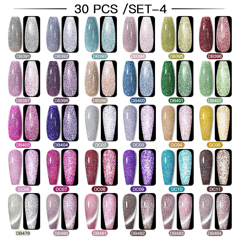 Mtssii 20/40/60Pcs Nail Gel Polish Set Kit Nude Pink Glitter Nail Art UV Gel Manicure Set Vernis Semi Permanent Base Top Coat