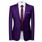 New Men Pure Color Formal Business Social Office Suit Slim Fit Jacket Male Wedding Dance Party Tuxedo Dress Simple Blazers Homme