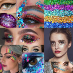Holographic Glitter set 4 different shines Nail Sequins 10 grams each jar Holographic Cosmetic Festival Chunky Glitters Sequins