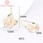 (1941) 20MM 24K Gold Color Plated Carved Earring Hook Jewerly Making Diy Jewelry Findings Accessories