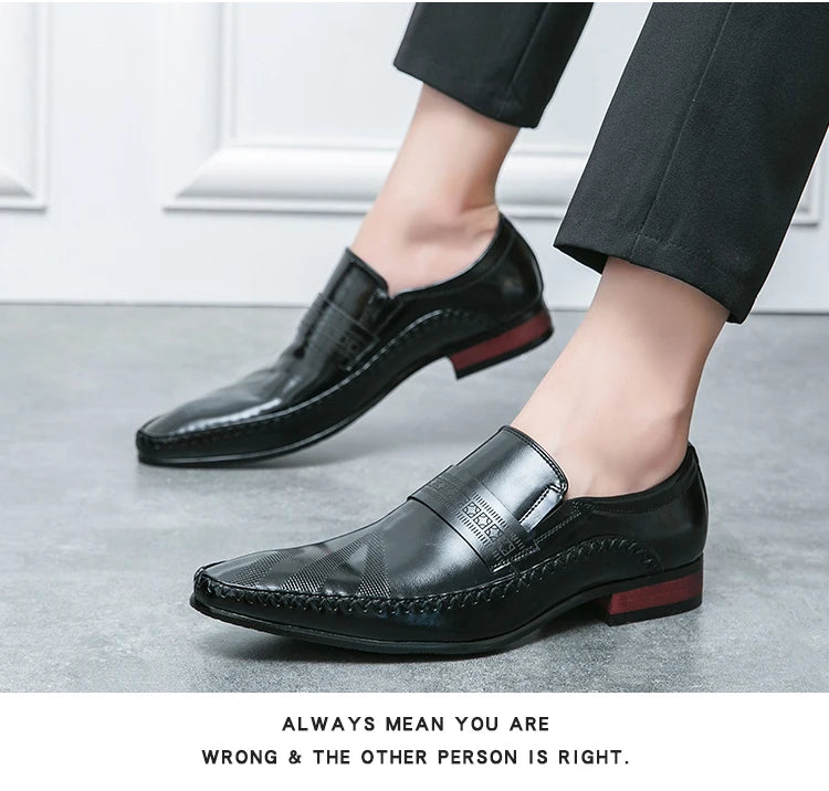 Luxury Dress Shoes Man Classic Leather Shoes Brand Men's Italian Shoes Pointed Toe Business Formal Shoes For Men Oxfords Loafers