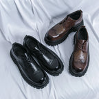 Fashion Patent Leather Men's Formal Shoes Comfortable Platform Luxury Genuine Leather New Elegant Man Wedding Social Derby Shoes