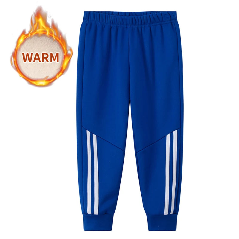1/3 Piece Set Autumn And Winter Children's Mmulti-color Sports Thick Sweatpants For Boys And Girls With Plush Warm Casual Pants