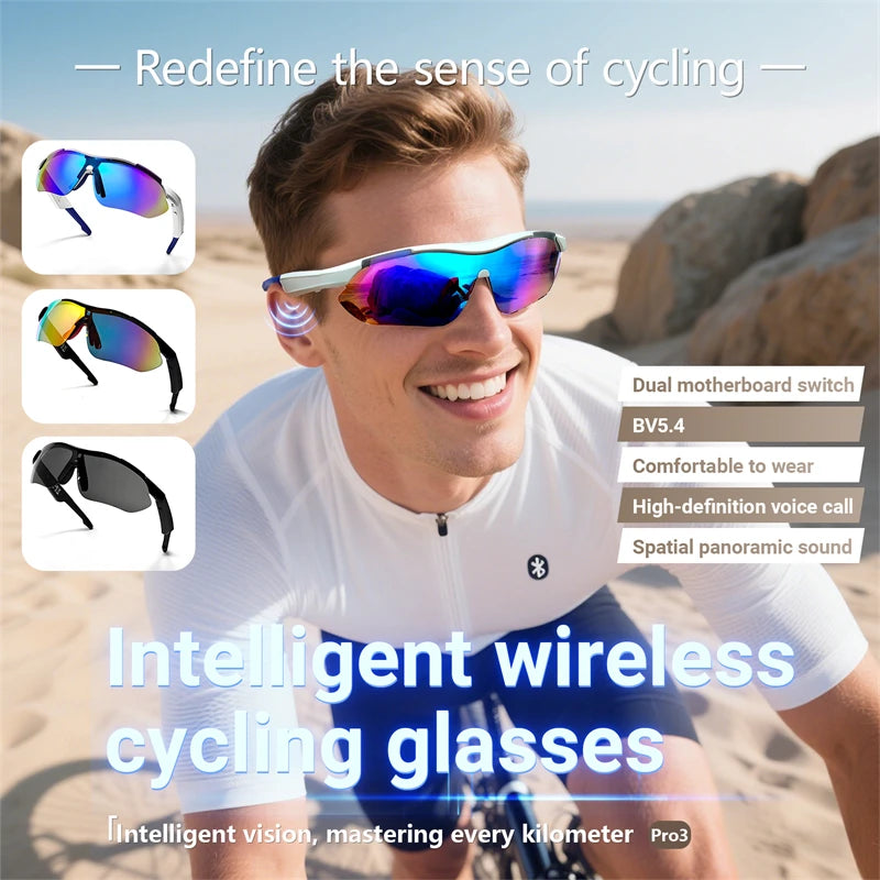 Smart Bluetooth Glasses Listening To Music Phone Calling Cycling Sport Headphone UV Protection intelligence Sunglasses Men Women