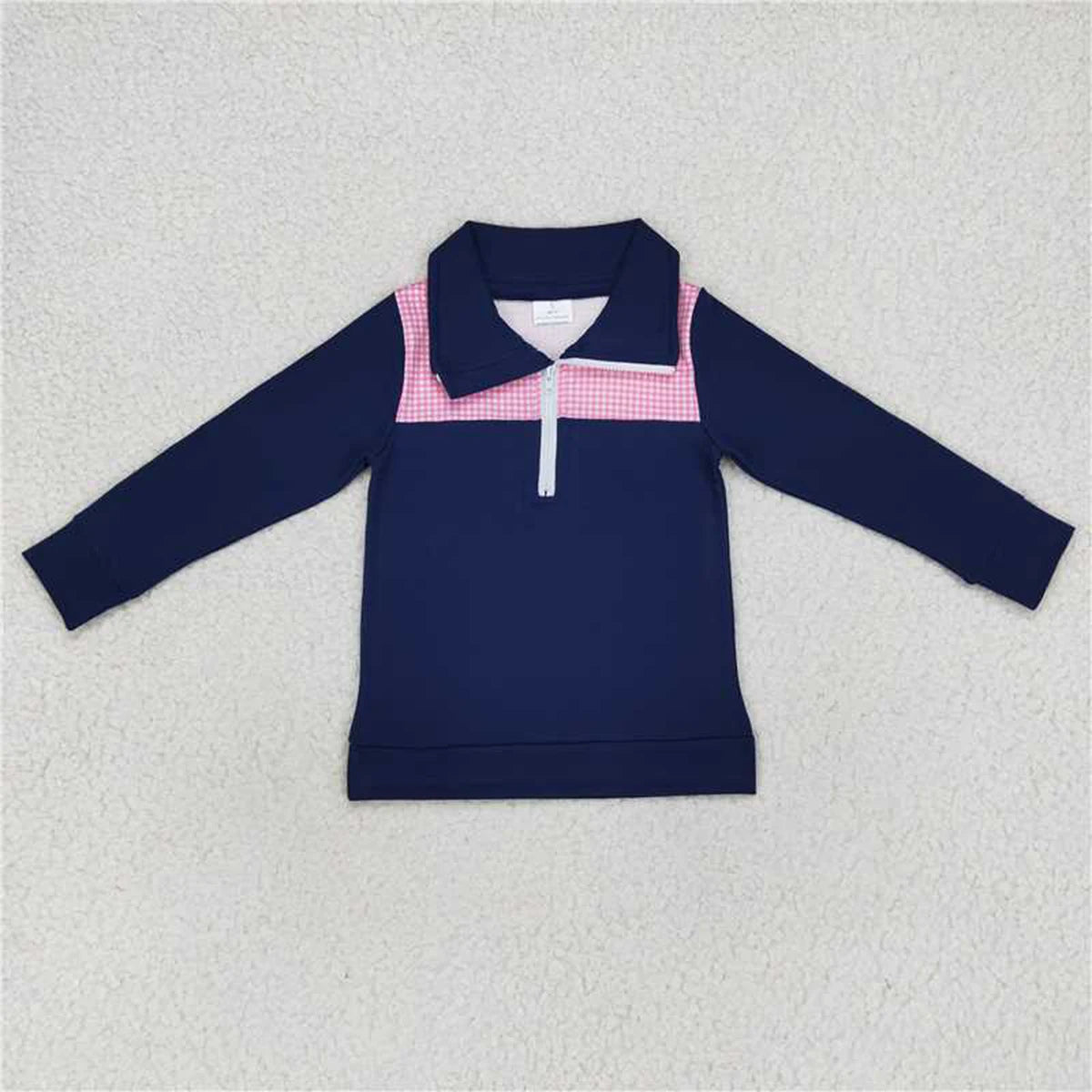Wholesale Children Long Sleeves Mardi Gras Infant Kids Zipper Tee T-shirts Baby Boy Shirt Toddler Lapel Cotton Pullover Top