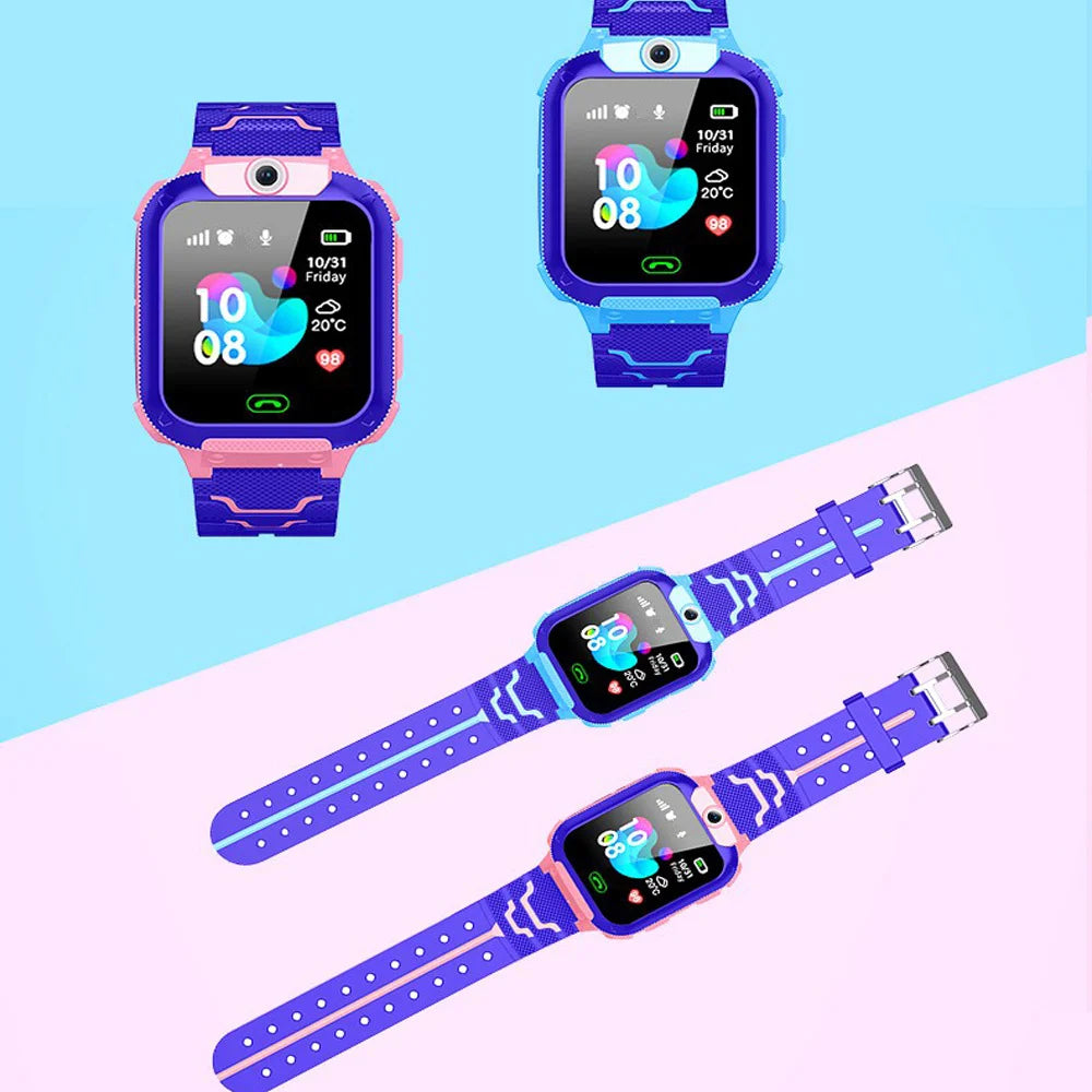 Kids Smart Phone Watch 2G SOS Call Back LBS Location With Math Game 12 Languages Voice Chat Children Waterproof Alarm Clock Toys