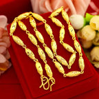 Plated Color 18K Gold Real Gold Necklace Gold Necklace Domineering Fashion Trendy 24K 999 Men's Gold Necklace Pendant Gifts
