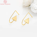(1941) 20MM 24K Gold Color Plated Carved Earring Hook Jewerly Making Diy Jewelry Findings Accessories