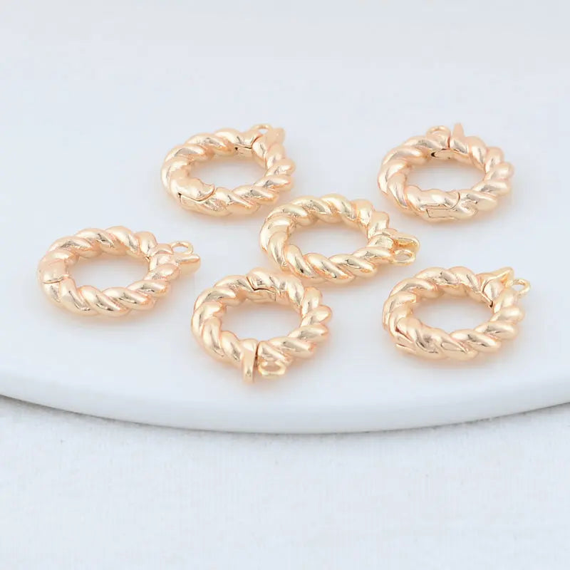 14*17MM 14K Gold Color Plated Round Clasps Necklace Clasps High Quality Jewelry Accessories