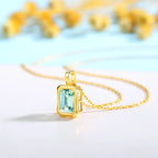 925 Silver 14K Gold Plated Rectangular D Color VVS1  Moissanite Pendant 2ct Shiny Classic Fashion Jewelry for Women Engagement