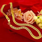 Plated 100% Pure 18K Gold Real Necklace Gold Necklace Domineering Fashion Trendy 24K 999 Men's Gold Necklace Pendant Gifts