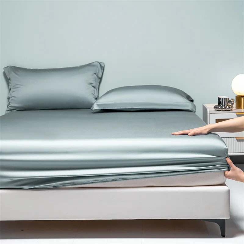Premium Egyptian Cotton Bedding Fitted Sheet Elastic Band Around Mattress Cover Double Queen King Size Bed Cover No Pillowcase