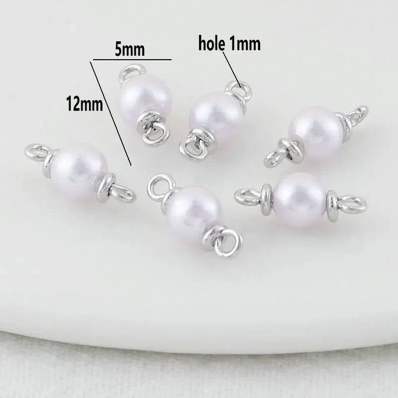 5mm 6mm 8mm 14k Gold Color Plated Brass Pearl Connector High Quality Diy Jewelry Accessories