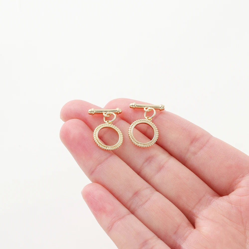 2-6Sets 14K/18K Gold Plated Brass OT Clasp Toggle Clasps Connector for DIY Bracelet Necklace Jewelry Making Findings Accessories