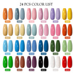 Mtssii 20/40/60Pcs Nail Gel Polish Set Kit Nude Pink Glitter Nail Art UV Gel Manicure Set Vernis Semi Permanent Base Top Coat