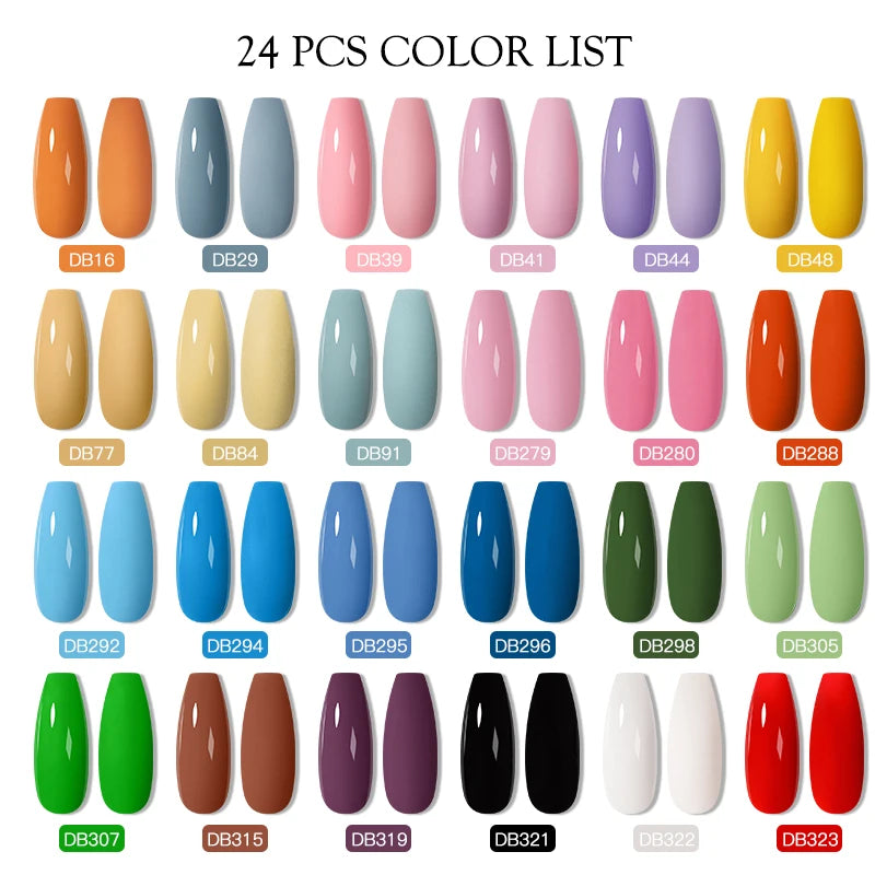 Mtssii 20/40/60Pcs Nail Gel Polish Set Kit Nude Pink Glitter Nail Art UV Gel Manicure Set Vernis Semi Permanent Base Top Coat