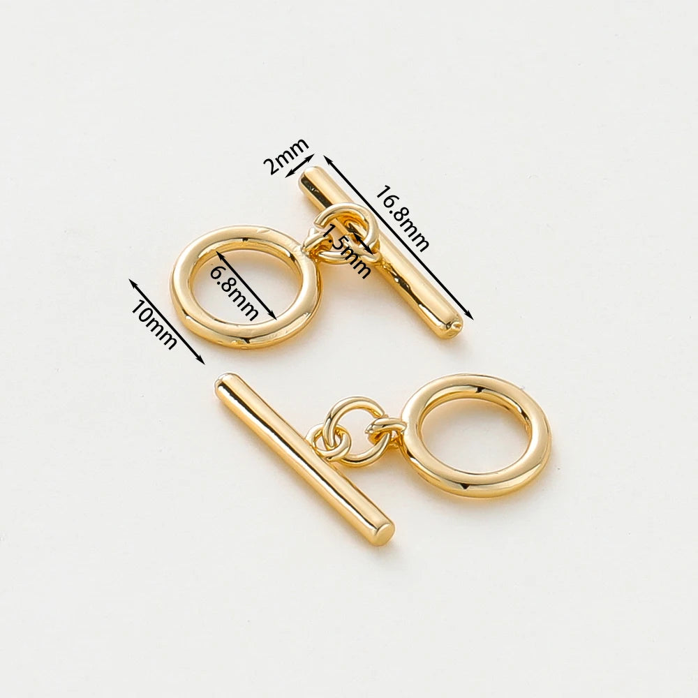 2-6Sets 14K/18K Gold Plated Brass OT Clasp Toggle Clasps Connector for DIY Bracelet Necklace Jewelry Making Findings Accessories