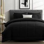 chadly 5/7pcs Quilts Luxurious Checkered Comforter, Soft Microfiber, Breathable, Easy Care for All Seasons, Bedding Set