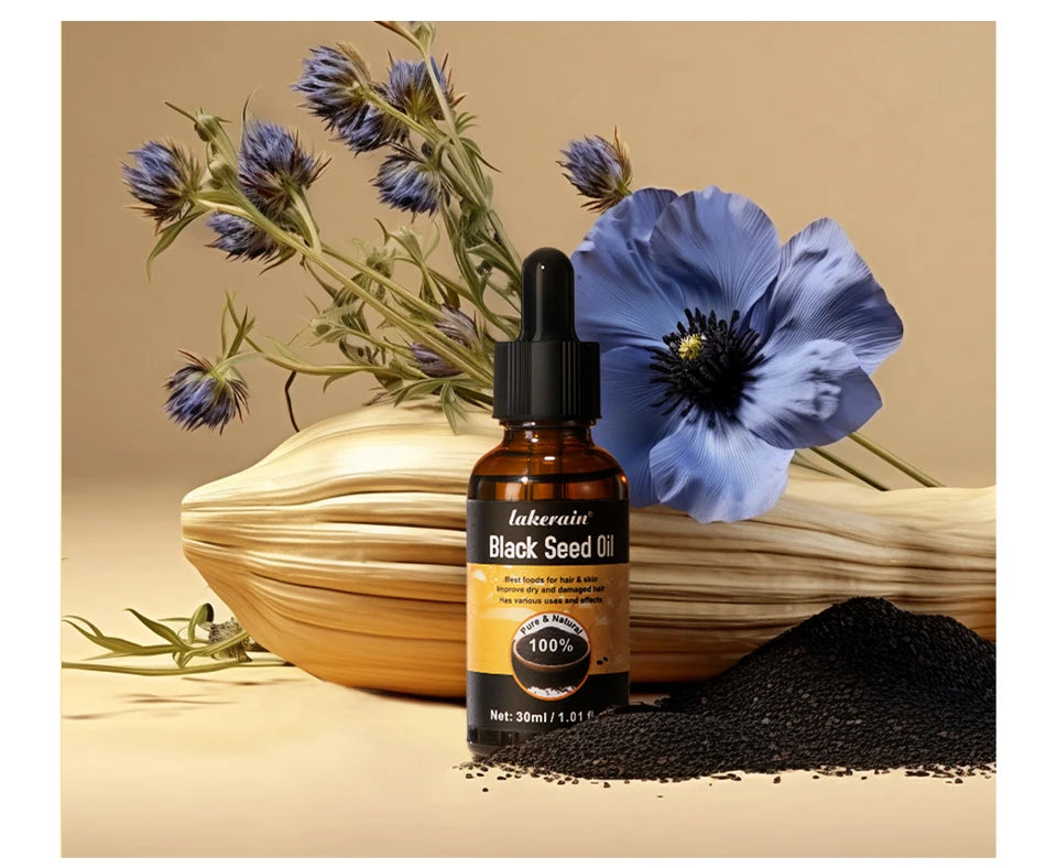 30ml Natural Black Seed Oil Serum Improve Dry&Frizzy Nourish And Repair Damaged Hair Essential Massage Oil Smooth Hair Skin Care