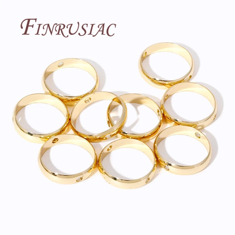 Multi Types 14K/18K Gold Plated Round Bead Frame,Brass Metal Circle Frame Connectors Spacers Beads,DIY Beading Jewelry Making